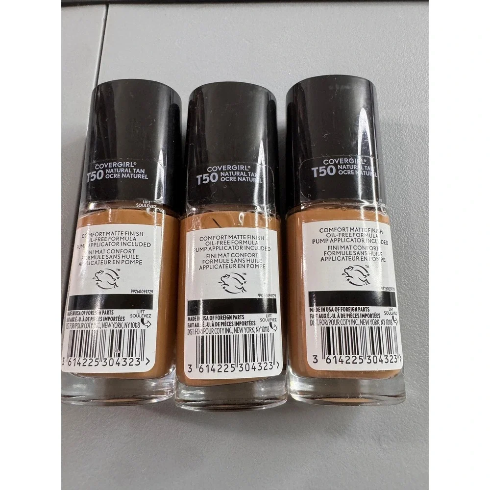Covergirl TruBlend Matte Made Foundation Women 1oz T50 Natural Tan New 3pk Matte